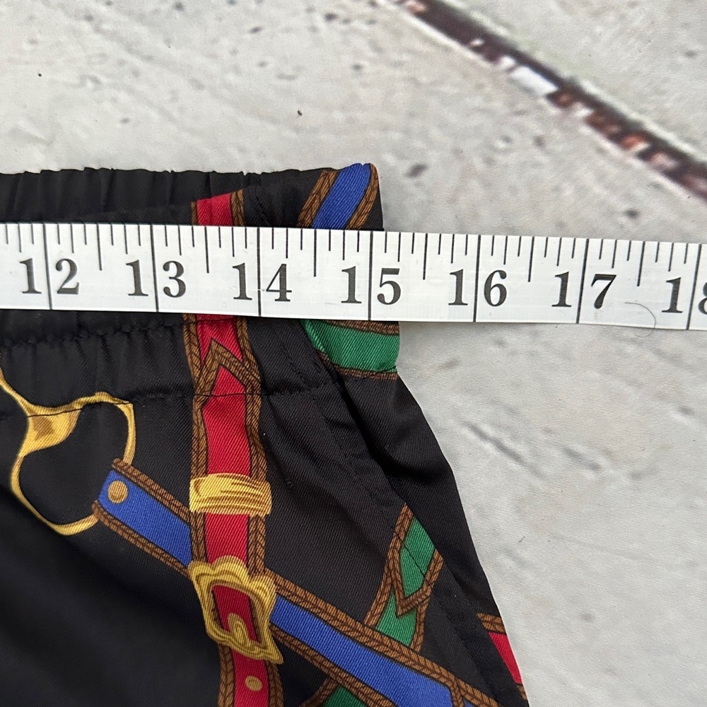 Lauren Ralph Lauren Black Wide-Leg Pants with Multicolor Chain Print - Picture 9 of 9